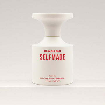 Selfmade long-lasting perfume for men by Bla Bli Blu in a minimalist white bottle.